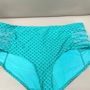 Torrid size 3 Turquoise Mermaid Scale Swim Bottoms
